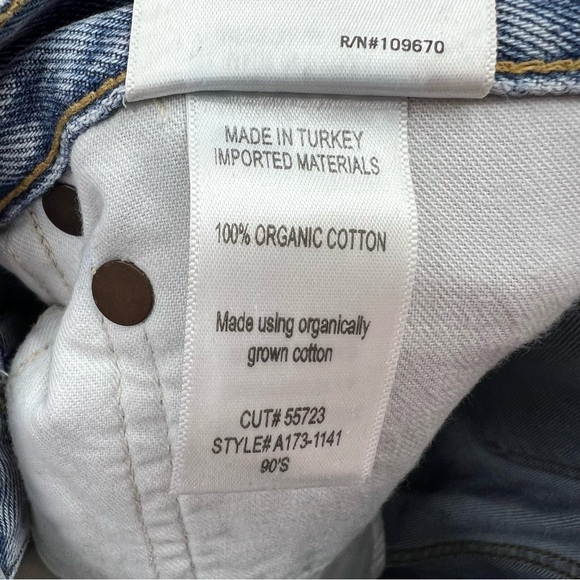 Agolde 90's Crop Jeans 23 Button Fly Revolve Color Replica 100% Cotton High Rise - Picture 7 of 9